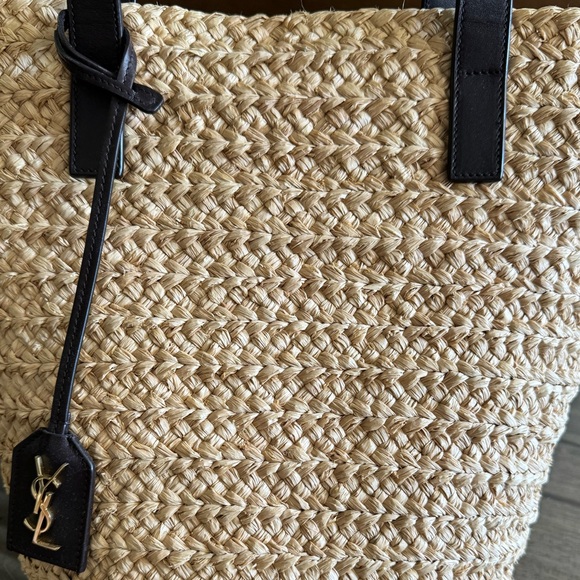 Yves Saint Laurent Panier Small Natural Straw Tote- Authentic - Picture 4 of 9